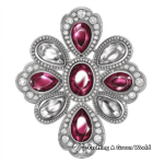 Luxurious Ruby Brooch Coloring Pages for Adults 1