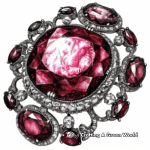 Luxurious Ruby Brooch Coloring Pages for Adults 2