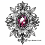 Luxurious Ruby Brooch Coloring Pages for Adults 3