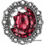 Luxurious Ruby Brooch Coloring Pages for Adults 4