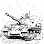 M4 Sherman Tank on D-Day Coloring Pages 1