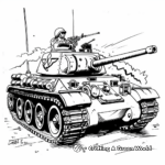 M4 Sherman Tank on D-Day Coloring Pages 2