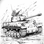 M4 Sherman Tank on D-Day Coloring Pages 4