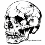 Macabre Zombie Skull Coloring Pages 2