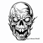 Macabre Zombie Skull Coloring Pages 3