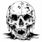 Macabre Zombie Skull Coloring Pages 4