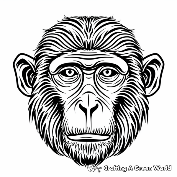 Monkey Face Coloring Pages - Free &amp; Printable!