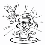 Magic Theme Magician Hat and Rabbit Coloring Pages 2