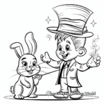 Magic Theme Magician Hat and Rabbit Coloring Pages 3