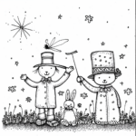 Magic Theme Magician Hat and Rabbit Coloring Pages 4