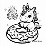 Magic Unicorn Donut Coloring Pages for Kids 1