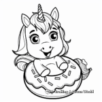 Magic Unicorn Donut Coloring Pages for Kids 2