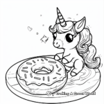 Magic Unicorn Donut Coloring Pages for Kids 3