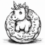 Magic Unicorn Donut Coloring Pages for Kids 4