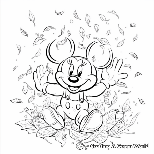Magical Disney Fall Leaves Coloring Pages 1