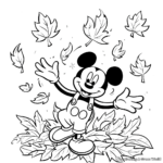 Magical Disney Fall Leaves Coloring Pages 3