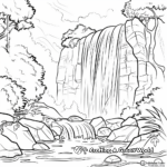 Magical Fairy-Tale Waterfall Coloring Pages 4