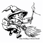 Magical Flying Broomstick Coloring Pages 4