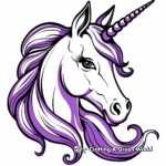 Magical Purple Unicorns Coloring Sheets 3