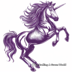 Magical Purple Unicorns Coloring Sheets 4