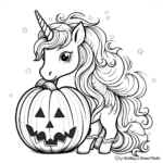 Magical Rainbow Unicorn Pumpkin Coloring Pages 1