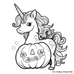Magical Rainbow Unicorn Pumpkin Coloring Pages 4