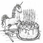 Magical Unicorn Birthday Party Coloring Pages 4