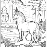 Magical Unicorn Coloring Sheets 3