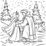 Magical Winter Night with Sleeping Beauty Coloring Pages 1