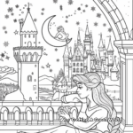 Magical Winter Night with Sleeping Beauty Coloring Pages 2