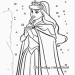 Magical Winter Night with Sleeping Beauty Coloring Pages 3