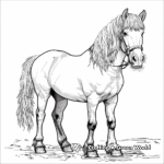 Magnificent Shire Draft Horse Coloring Pages 2