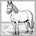 Magnificent Shire Draft Horse Coloring Pages 3