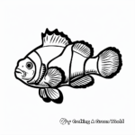 Majestic Amphiprion Percula Clownfish Coloring Pages 1