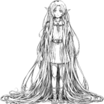Majestic Anime Elf with Flowing Long Hair Coloring Pages 3