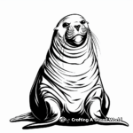 Majestic Bull Sea Lion Coloring Pages 1