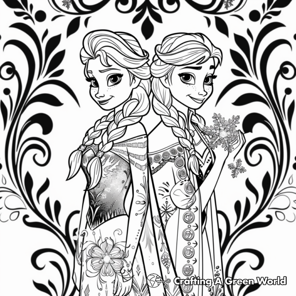Anna And Elsa Coloring Pages - Free &amp; Printable!