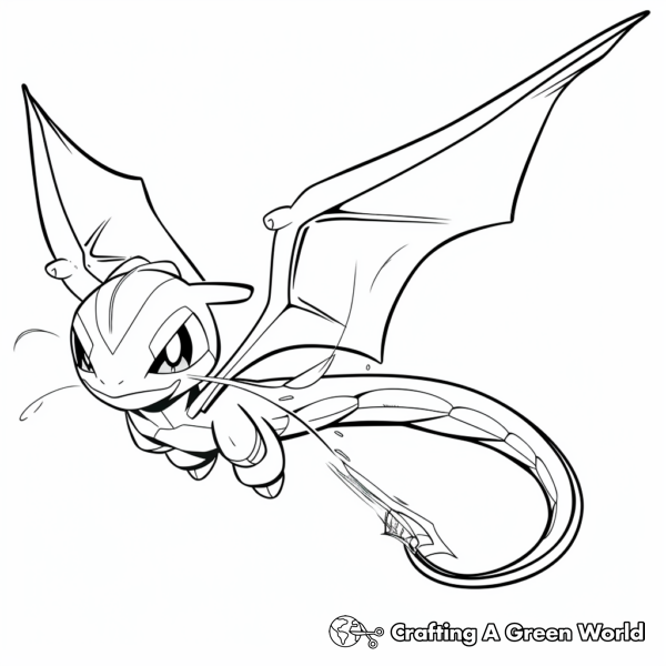 Majestic Flying Rayquaza Coloring Pages 1