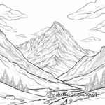 Majestic Mountain Landscape Coloring Pages 3