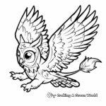 Majestic Owlicorn in Flight Coloring Pages 4
