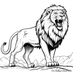 Majestic Roaring Lion King Coloring Pages 1