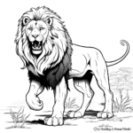 Majestic Roaring Lion King Coloring Pages 3