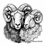 Male and Female Ram Coloring Pages: A Family Portrait 1
