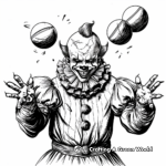 Malevolent Juggling Clown Coloring Pages 3