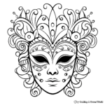 Mardi Gras Mask Coloring Sheets 1