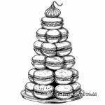 Marvellous Macaron Tower Cake Coloring Pages 1