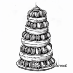Marvellous Macaron Tower Cake Coloring Pages 4