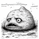 Massive Blobfish at the Bottom of the Ocean Coloring Pages 2