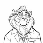 Mayor Lionheart: Leader Lion of Zootopia Coloring Pages 1