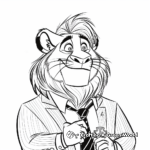 Mayor Lionheart: Leader Lion of Zootopia Coloring Pages 2